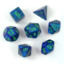 7 Dark Blue/green Lustrous Polyhedral Dice Set - CHX27496